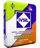 Тепло- и звукоизоляционная TERMOSIL штукатурка для внутренних работ и наружных